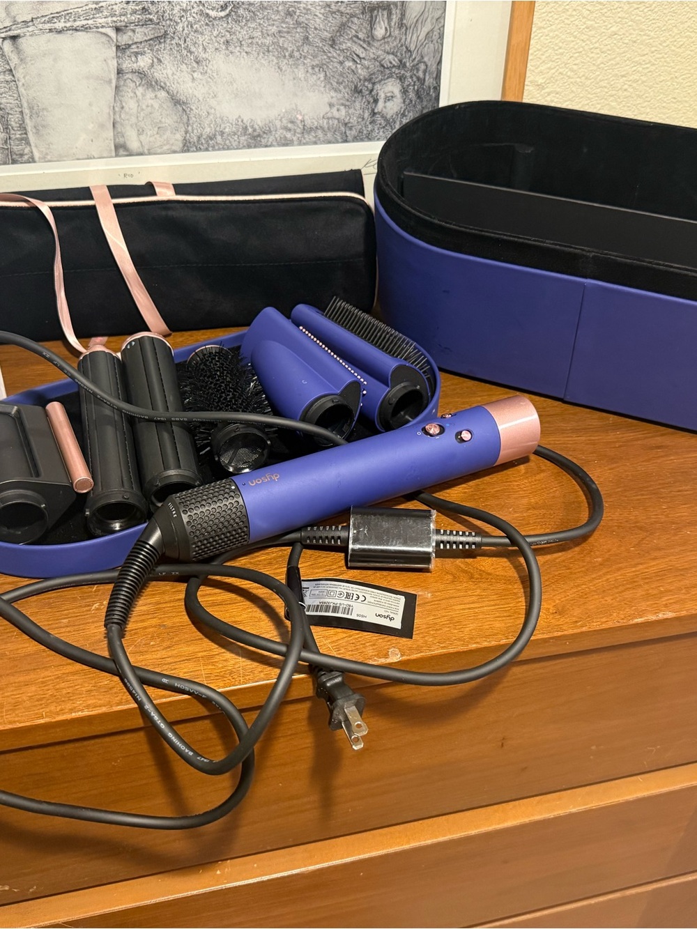 Dyson Airwrap complete long in blue and copper